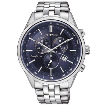 Citizen AT2141-52L Herreur – Sporty Chronograph i Stål med Eco-Drive & Blå Skive